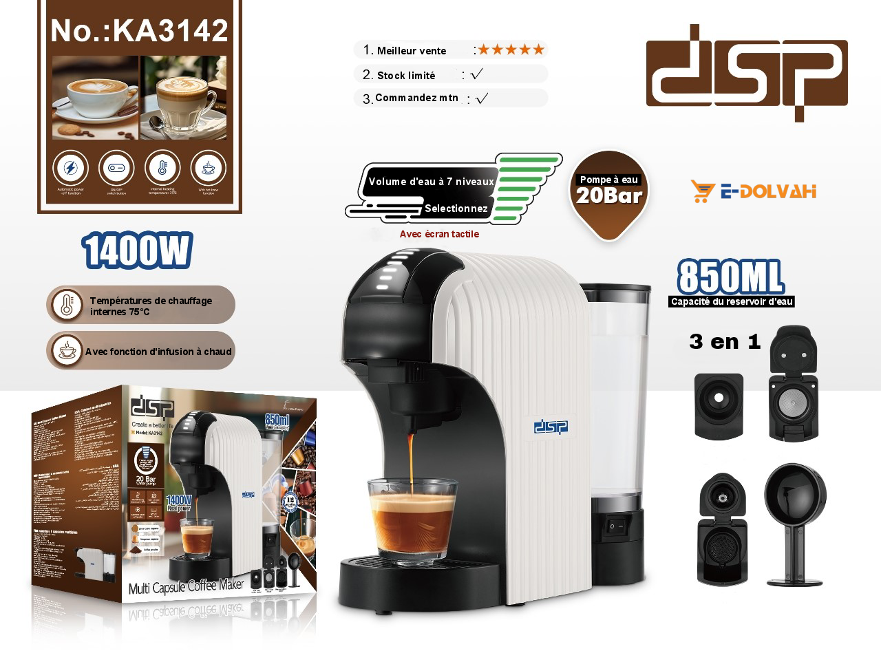 DSP Café Multi-Capsules /000104 – L'art du café chez vous, version 3-en-1 !