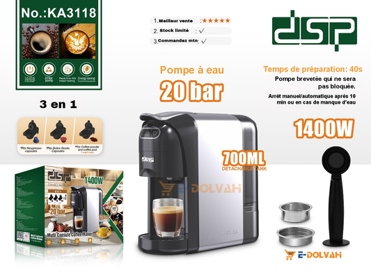 Cafetière DSP Pro/000103, multi-capsules à service unique